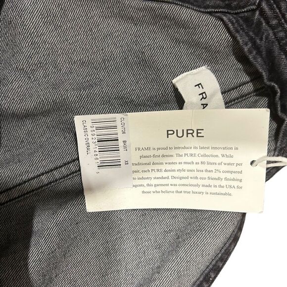 Revolve NEW Frame Denim Classic Overalls in Color Blackwater (Missing Button) - Picture 10 of 14